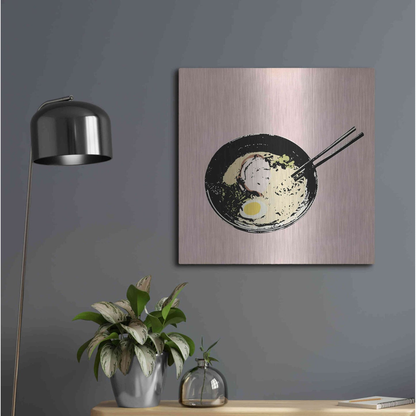 Luxe Metal Art 'Ramen Bar II' by Annie Warren, Metal Wall Art,24x24