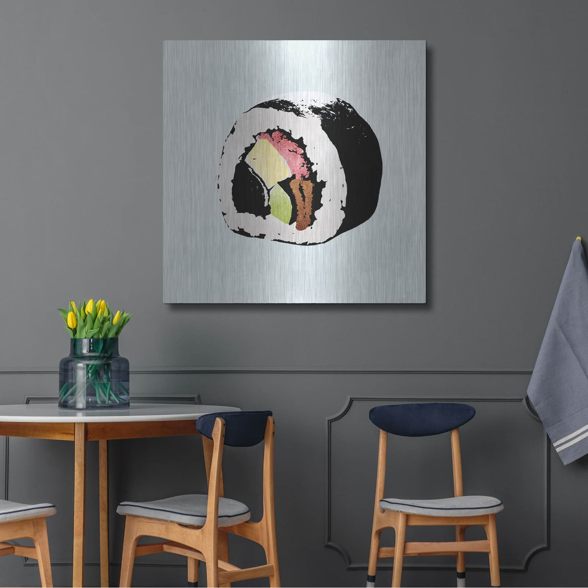 'Sushi Style I' by Annie Warren – Metal Wall Art, 36x36 room view
