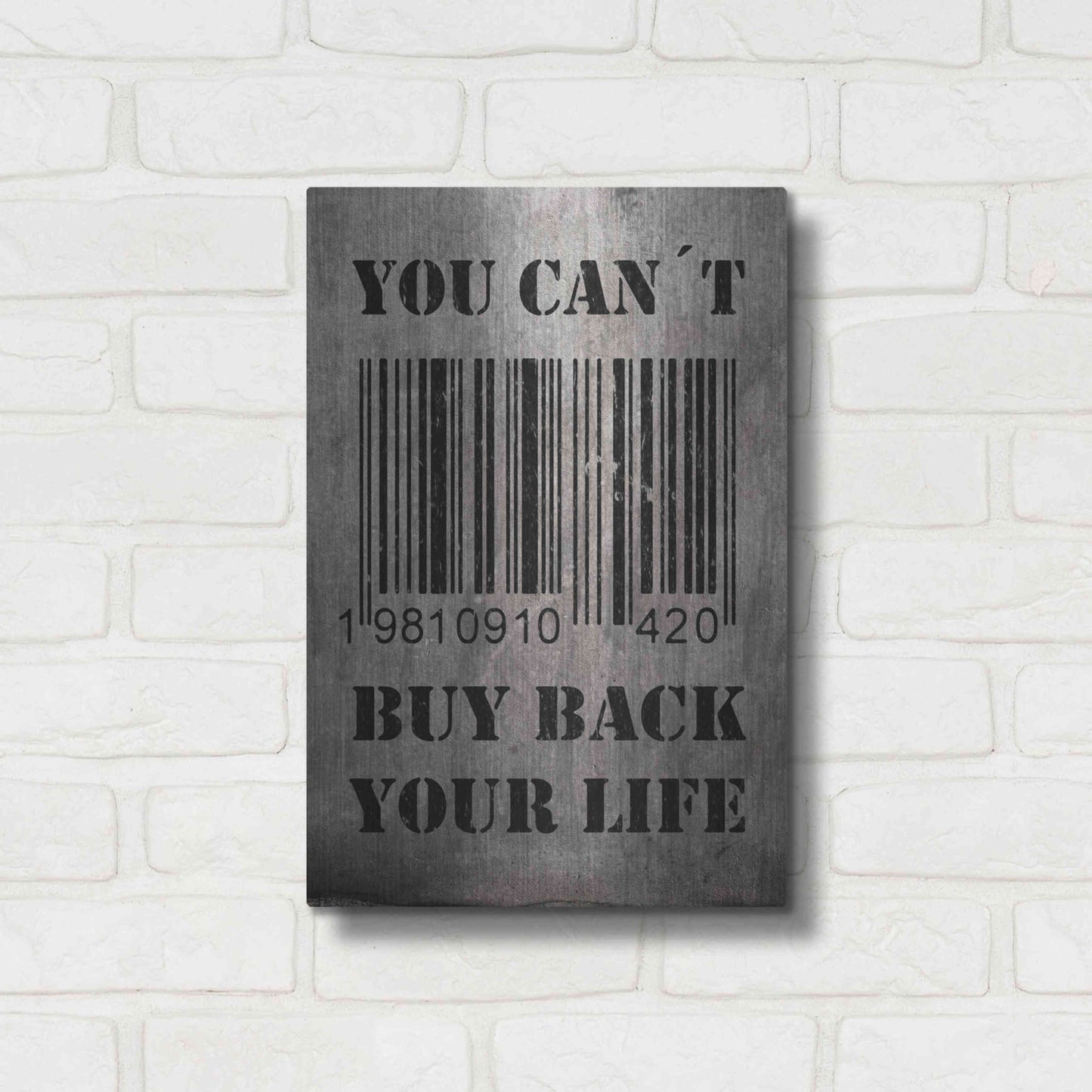 Luxe Metal Art 'You Can't Buy Back Your Life' by Nicklas Gustafsson, Metal Wall Art,12x16