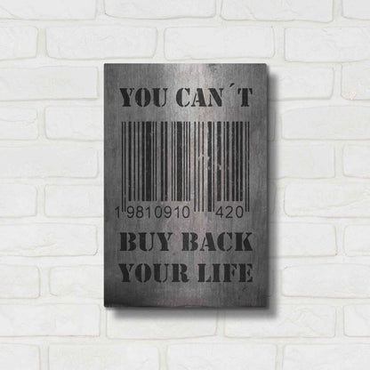 Luxe Metal Art 'You Can't Buy Back Your Life' by Nicklas Gustafsson, Metal Wall Art,12x16