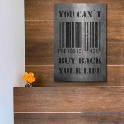 Luxe Metal Art 'You Can't Buy Back Your Life' by Nicklas Gustafsson, Metal Wall Art,12x16