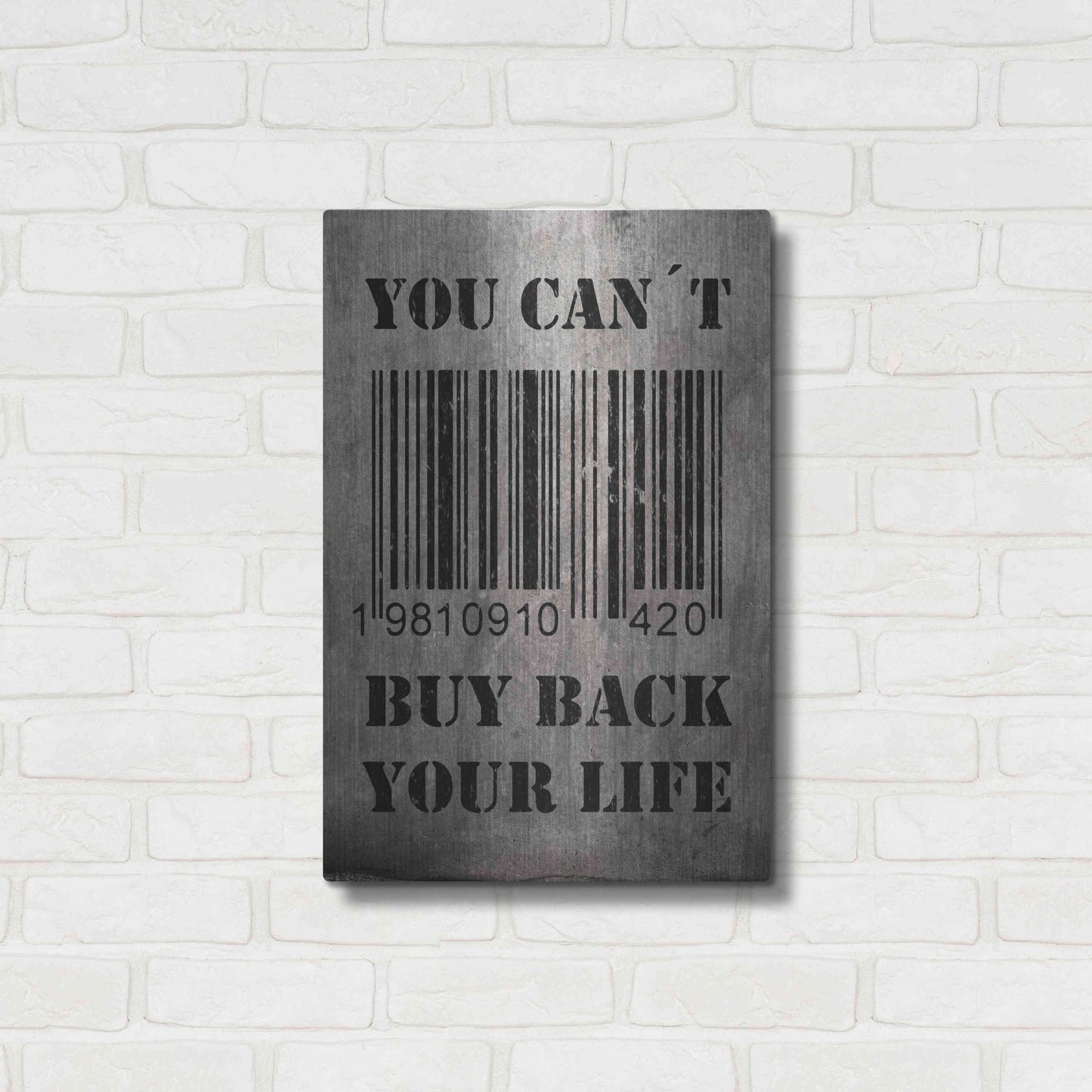 Luxe Metal Art 'You Can't Buy Back Your Life' by Nicklas Gustafsson, Metal Wall Art,16x24