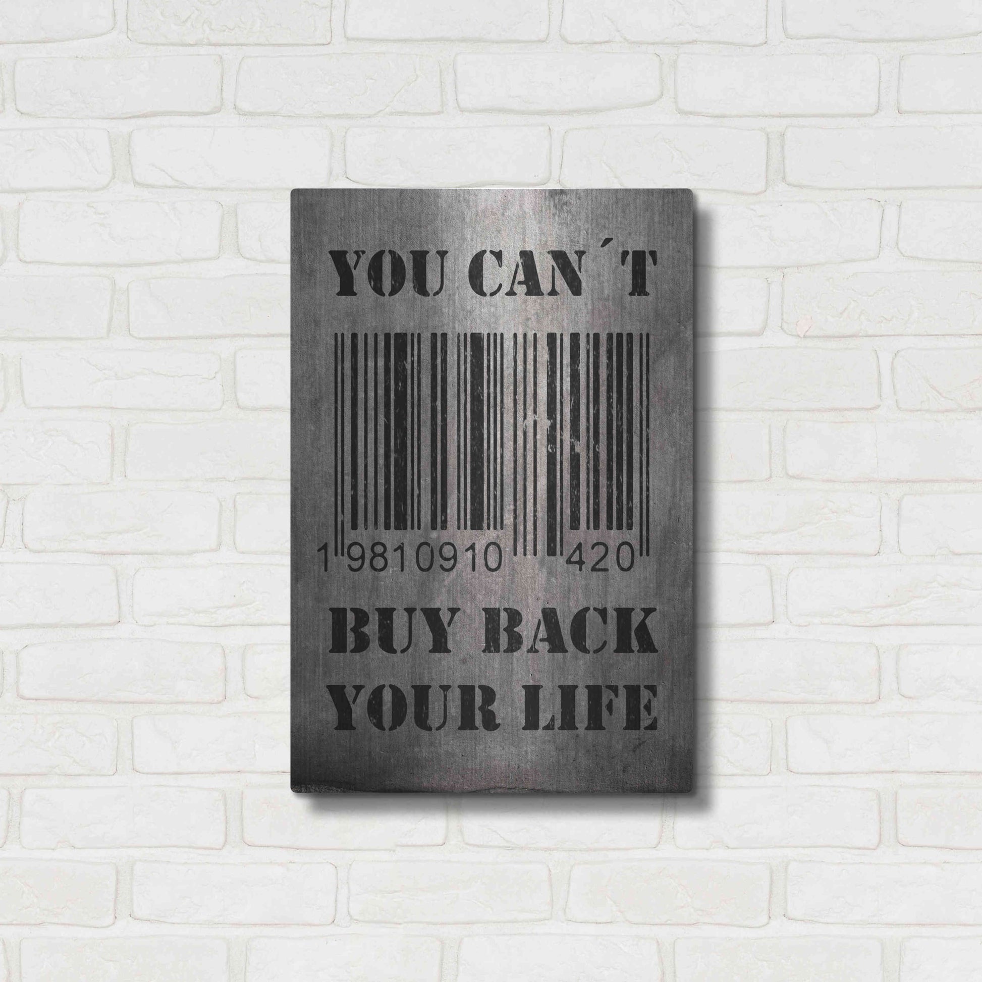 Luxe Metal Art 'You Can't Buy Back Your Life' by Nicklas Gustafsson, Metal Wall Art,16x24