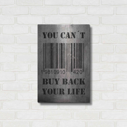 Luxe Metal Art 'You Can't Buy Back Your Life' by Nicklas Gustafsson, Metal Wall Art,16x24