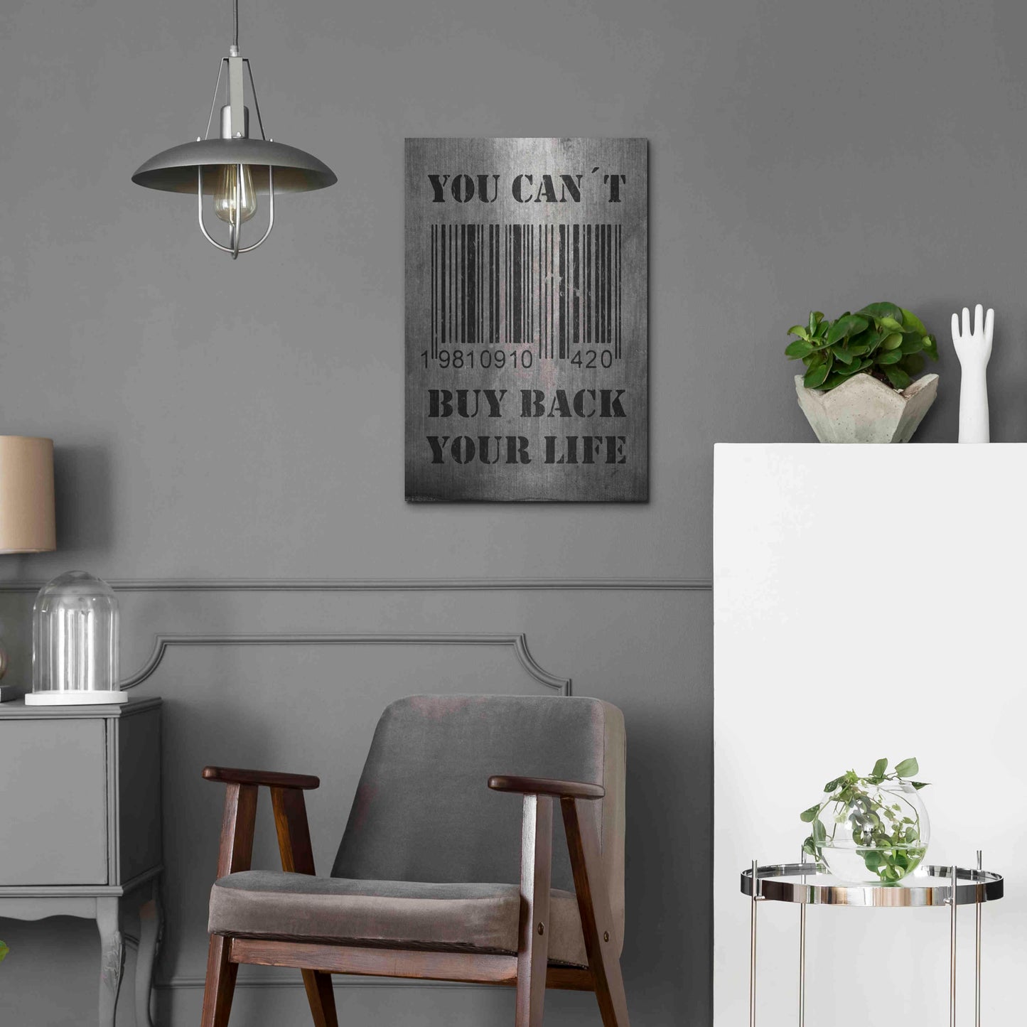 Luxe Metal Art 'You Can't Buy Back Your Life' by Nicklas Gustafsson, Metal Wall Art,16x24