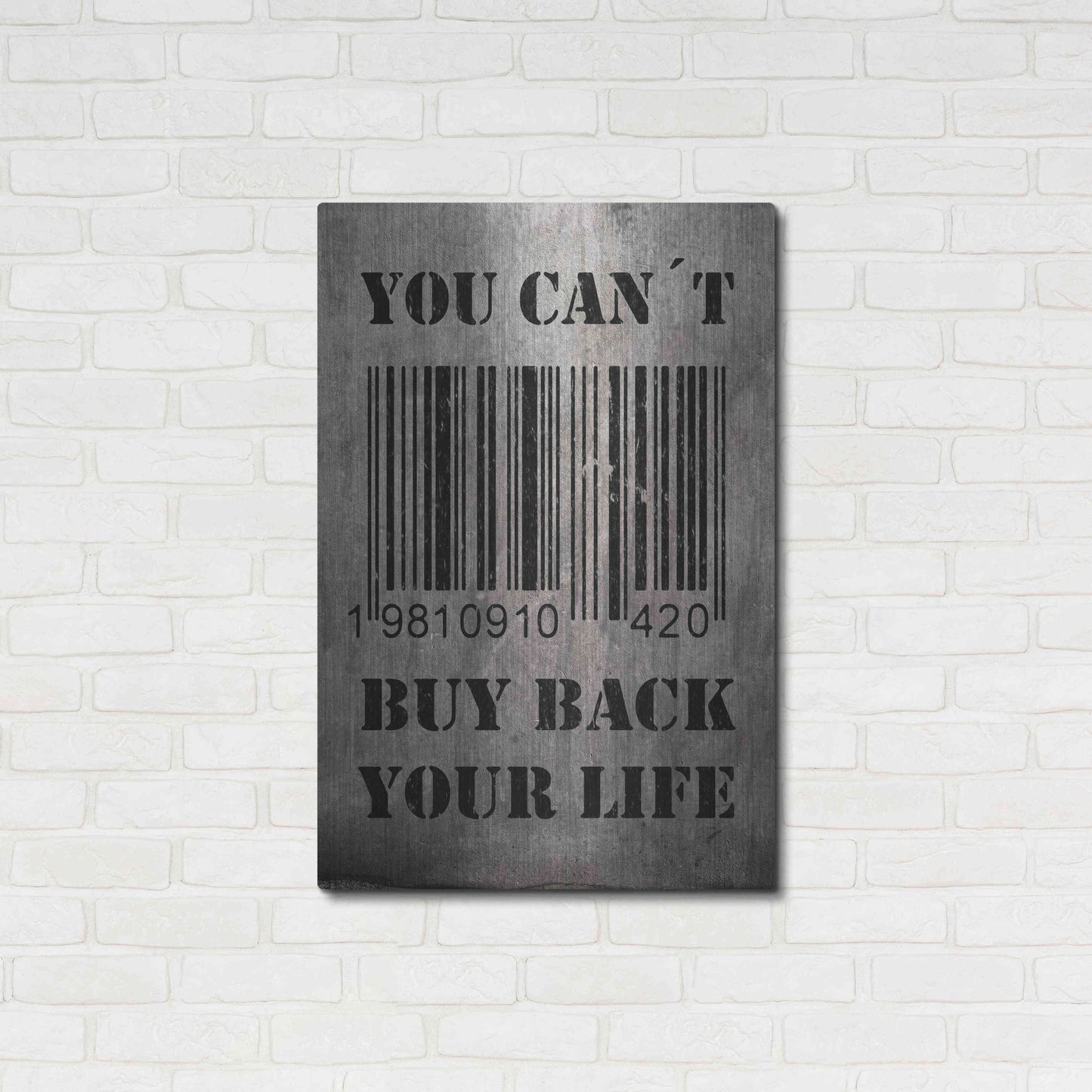 Luxe Metal Art 'You Can't Buy Back Your Life' by Nicklas Gustafsson, Metal Wall Art,24x36