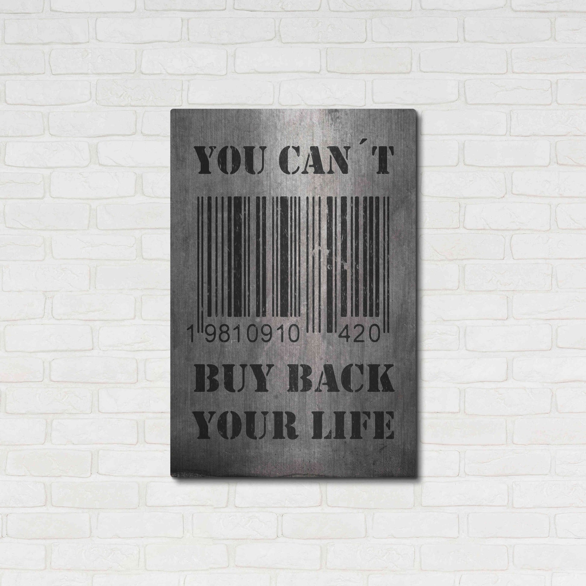 Luxe Metal Art 'You Can't Buy Back Your Life' by Nicklas Gustafsson, Metal Wall Art,24x36