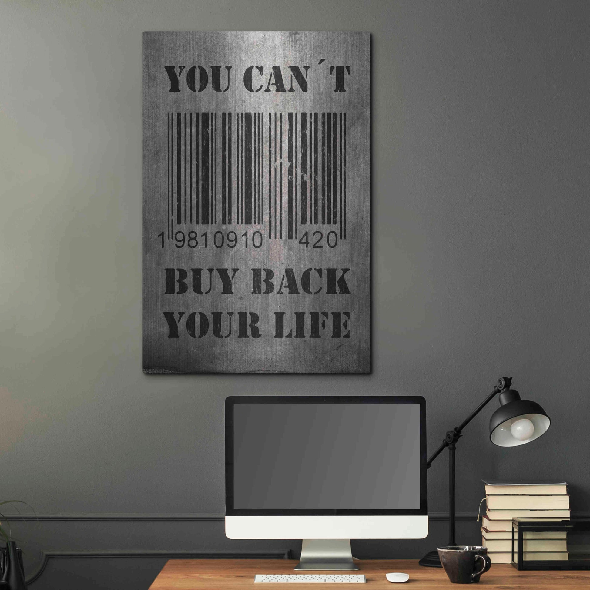 Luxe Metal Art 'You Can't Buy Back Your Life' by Nicklas Gustafsson, Metal Wall Art,24x36