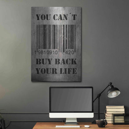 Luxe Metal Art 'You Can't Buy Back Your Life' by Nicklas Gustafsson, Metal Wall Art,24x36