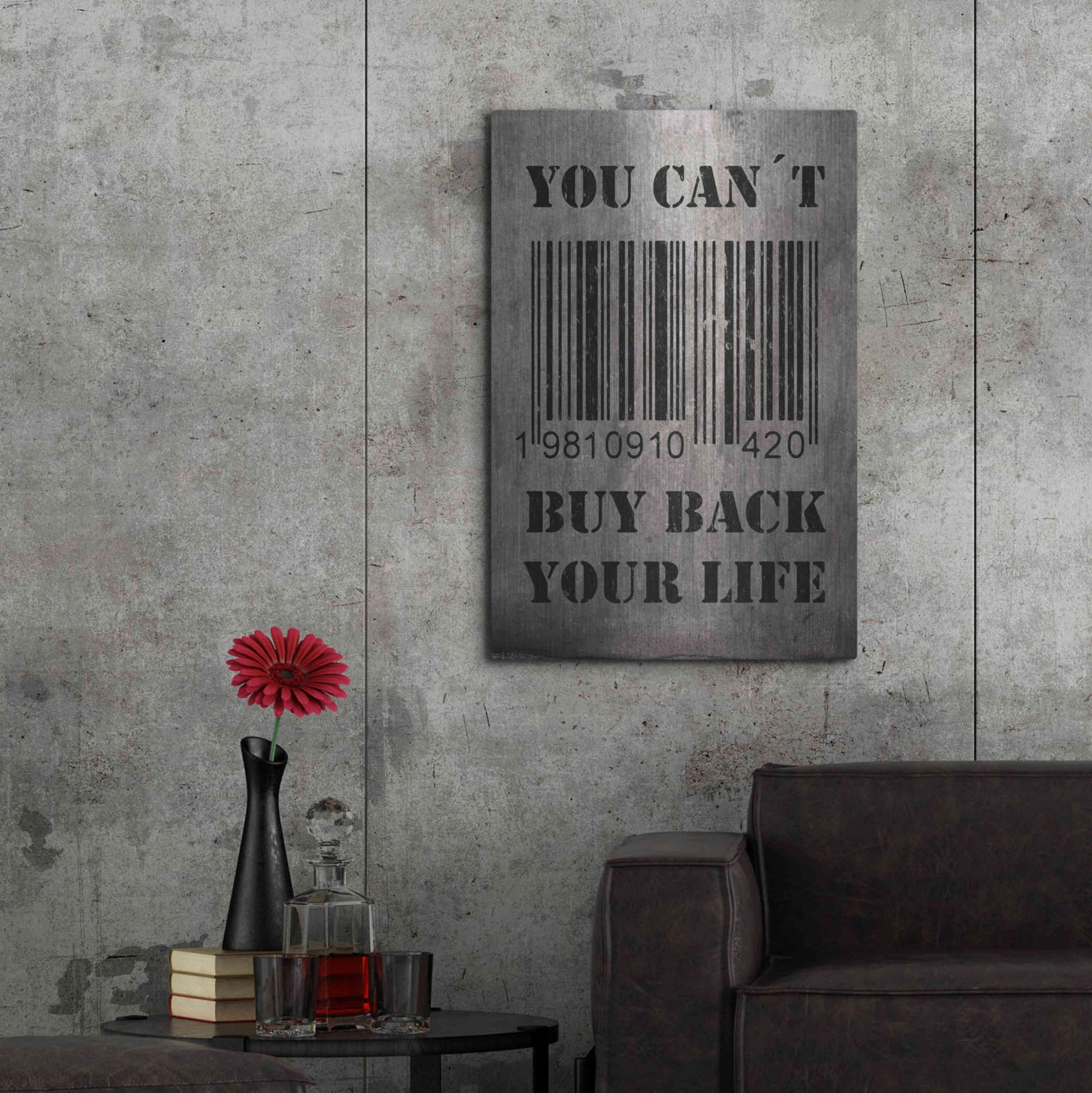 Luxe Metal Art 'You Can't Buy Back Your Life' by Nicklas Gustafsson, Metal Wall Art,24x36