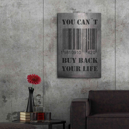 Luxe Metal Art 'You Can't Buy Back Your Life' by Nicklas Gustafsson, Metal Wall Art,24x36