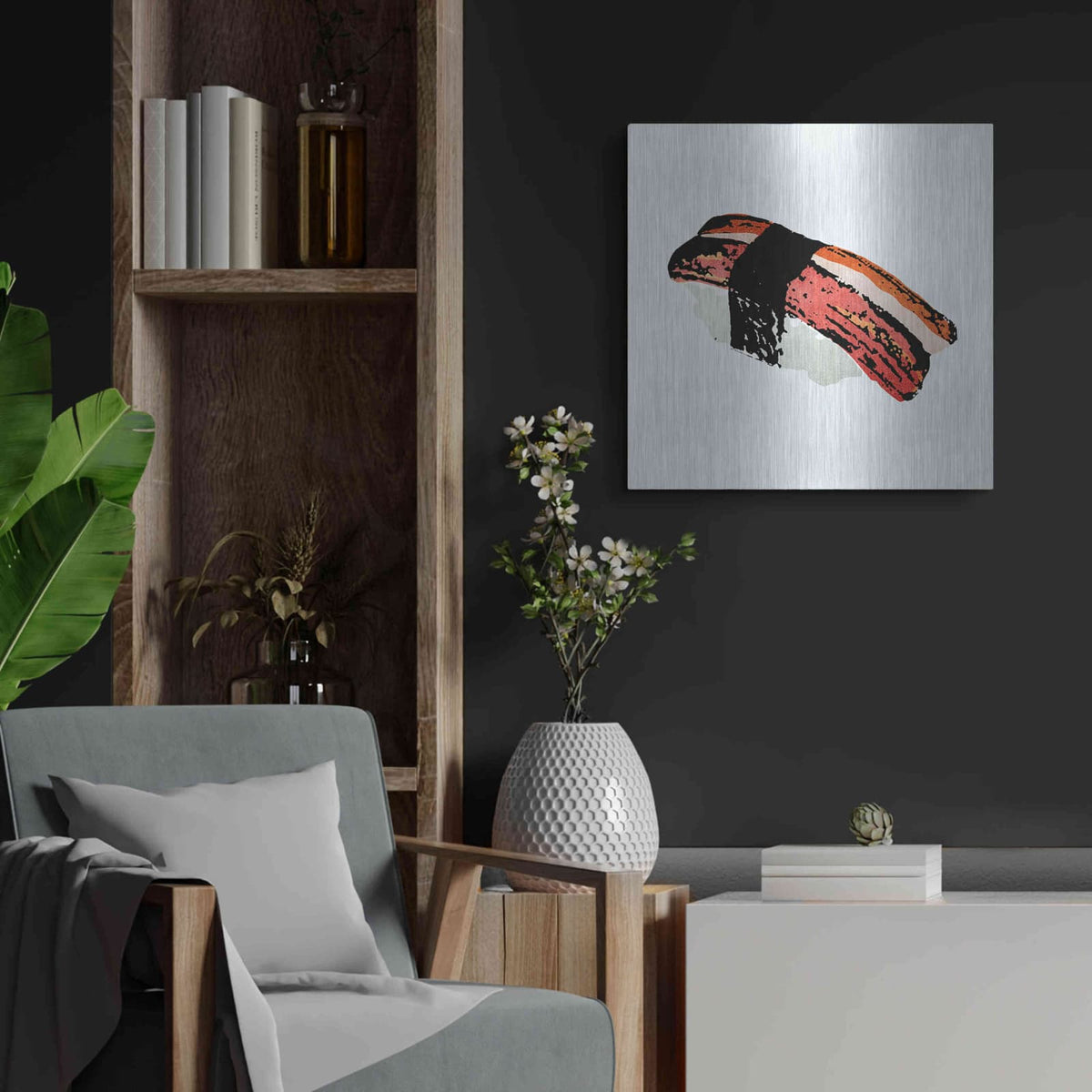 'Sushi Style II' by Annie Warren – Metal Wall Art, 24x24 room view