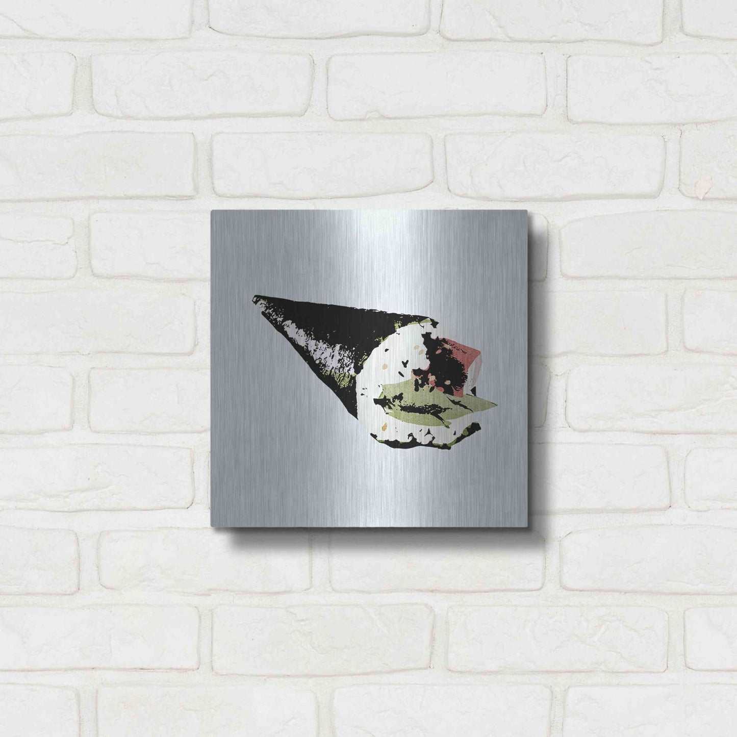 Luxe Metal Art 'Sushi Style V' by Annie Warren, Metal Wall Art,12x12