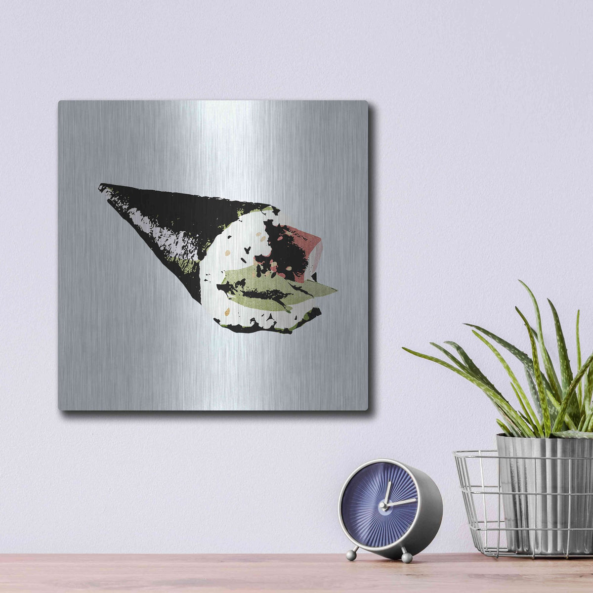 Luxe Metal Art 'Sushi Style V' by Annie Warren, Metal Wall Art,12x12