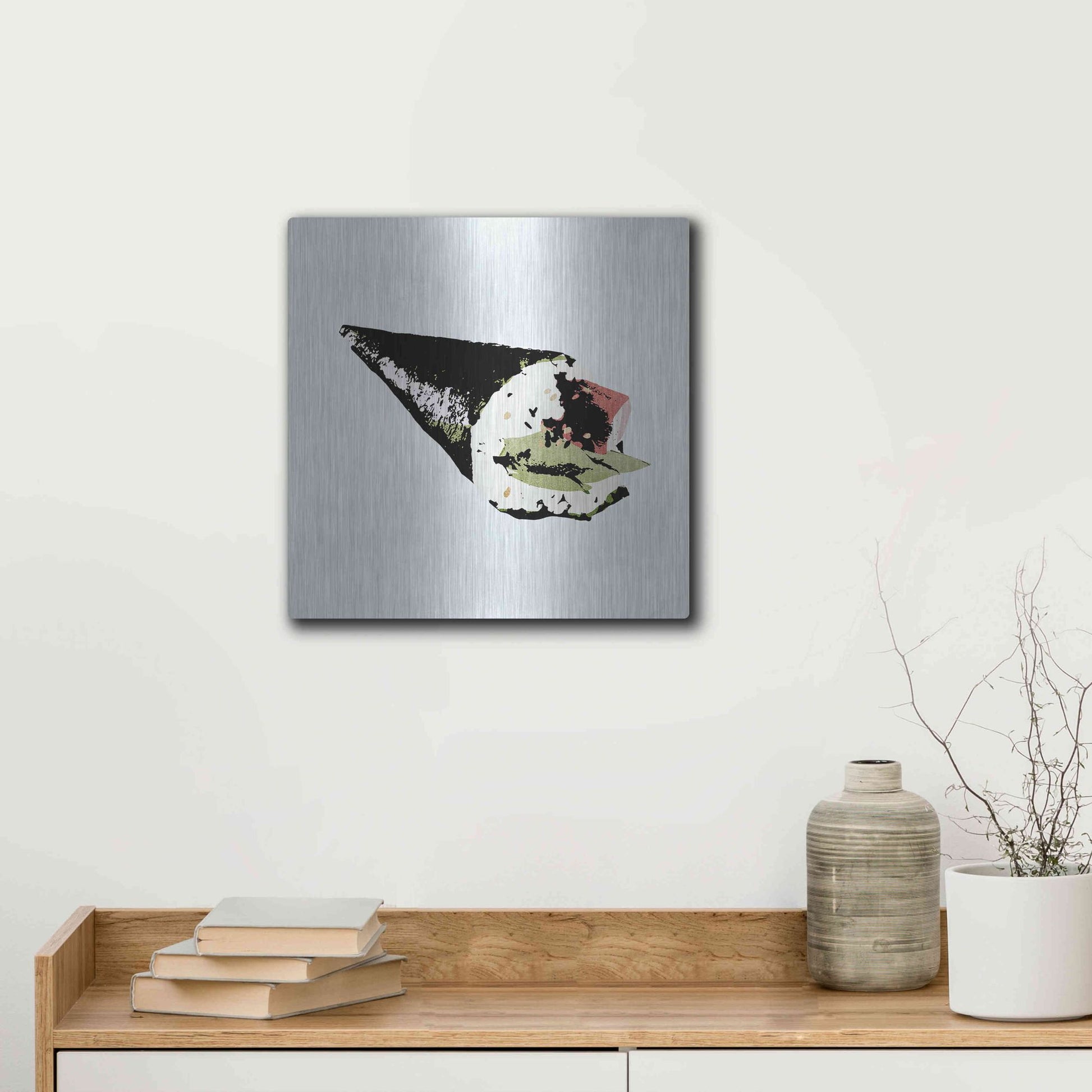 Luxe Metal Art 'Sushi Style V' by Annie Warren, Metal Wall Art,12x12