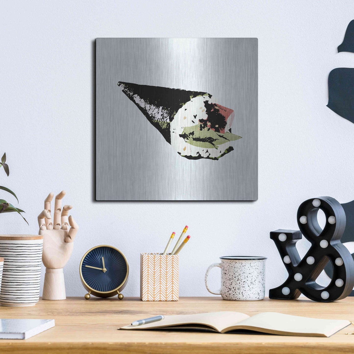 Luxe Metal Art 'Sushi Style V' by Annie Warren, Metal Wall Art,12x12