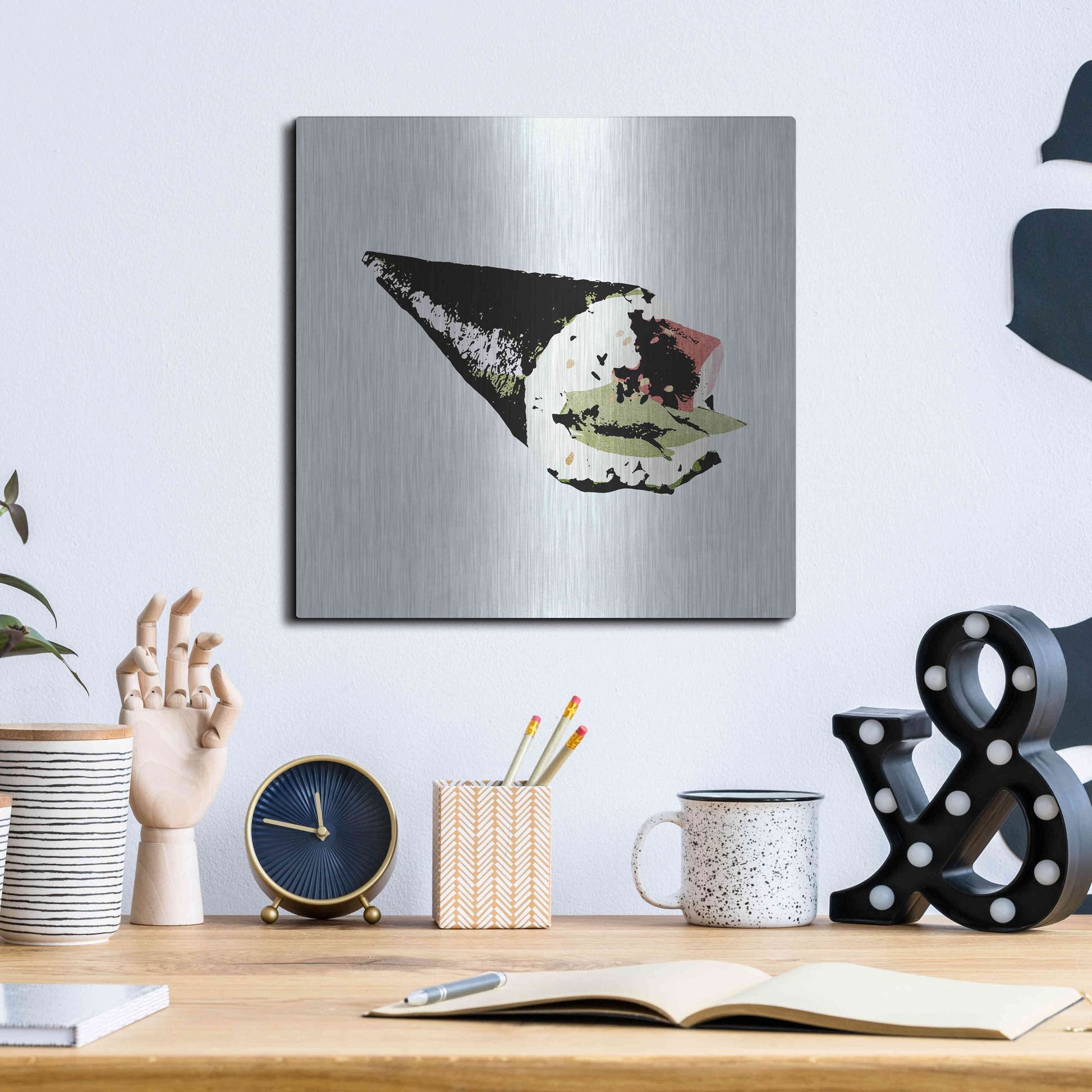 Luxe Metal Art 'Sushi Style V' by Annie Warren, Metal Wall Art,12x12