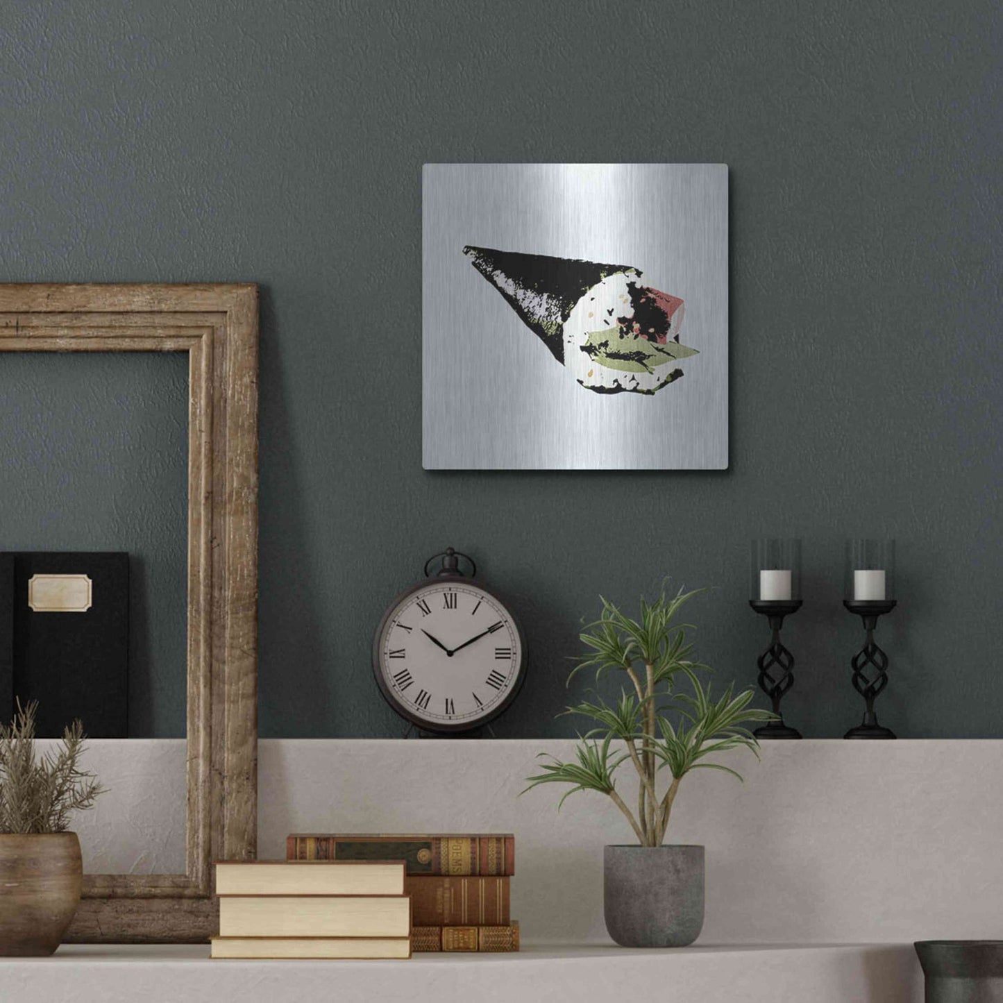 Luxe Metal Art 'Sushi Style V' by Annie Warren, Metal Wall Art,12x12