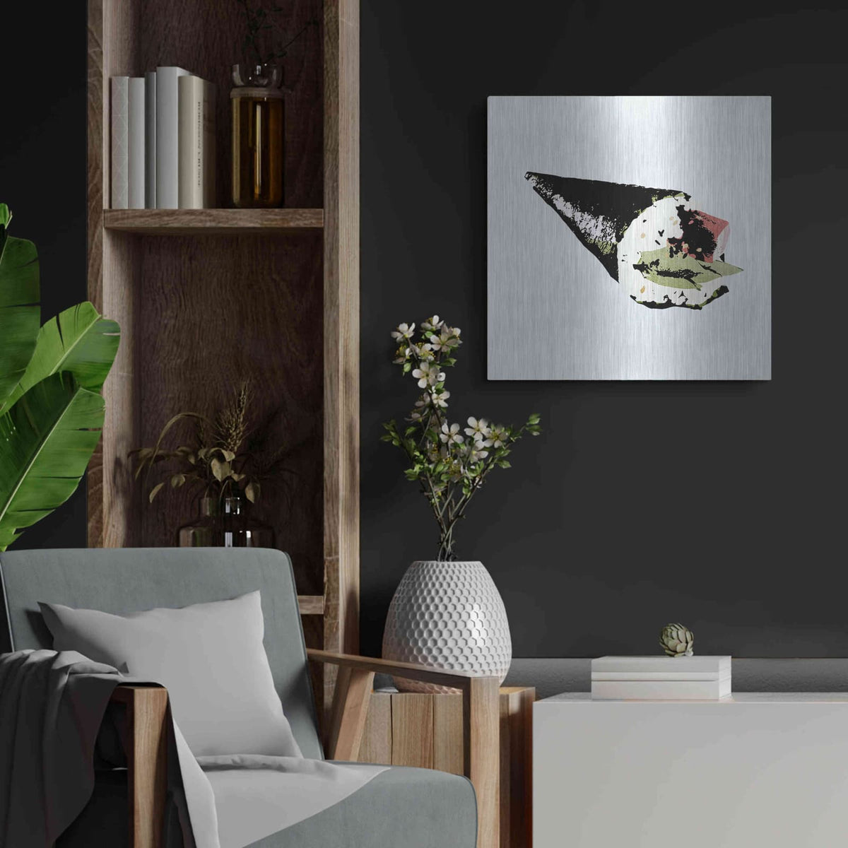 'Sushi Style V' by Annie Warren – Metal Wall Art, 24x24 room view