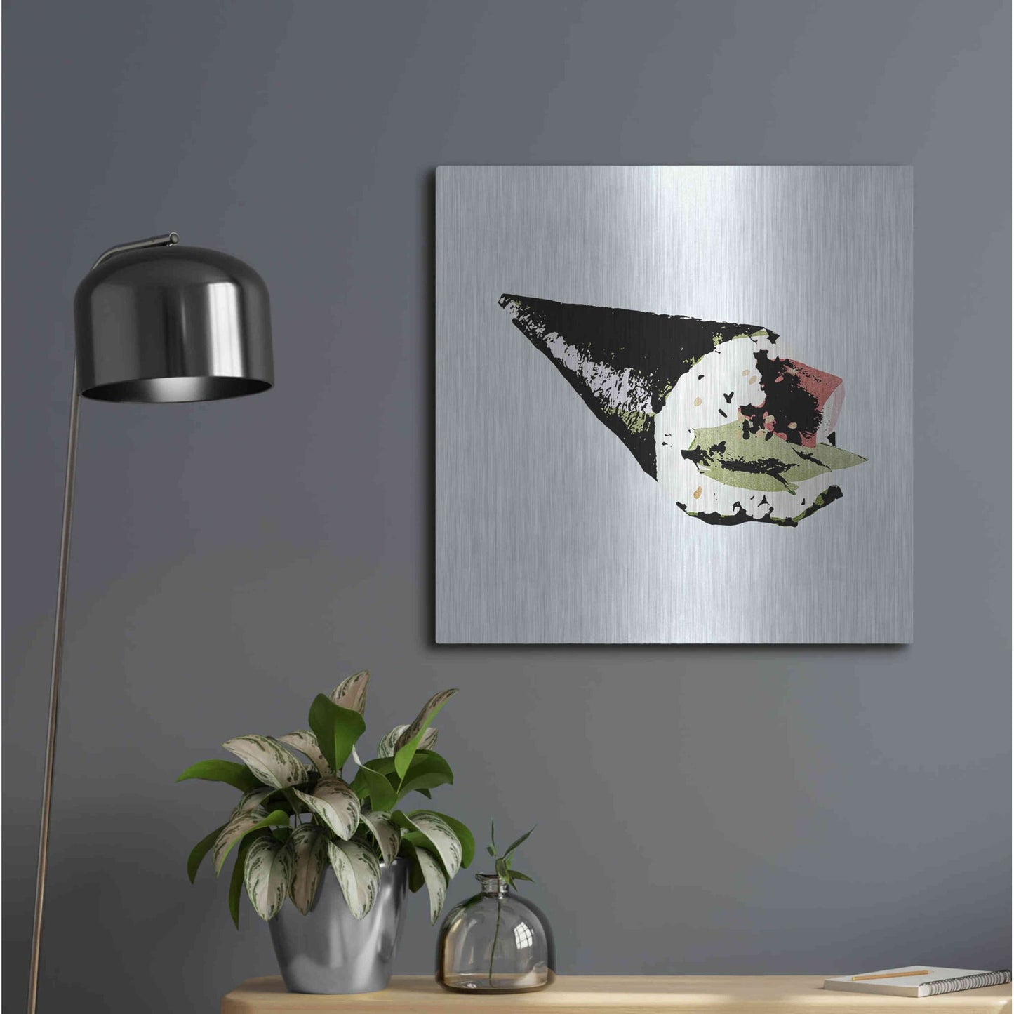 Luxe Metal Art 'Sushi Style V' by Annie Warren, Metal Wall Art,24x24