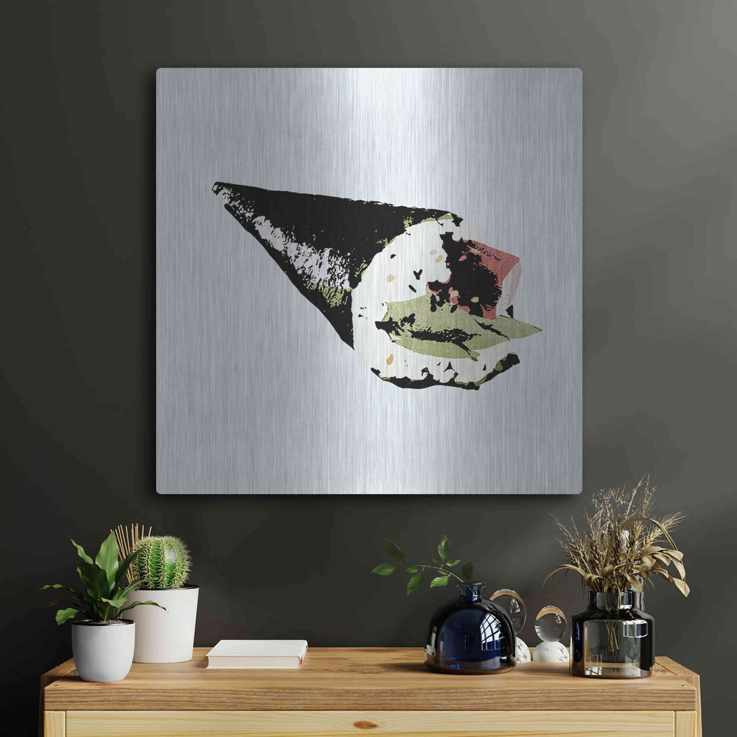 Luxe Metal Art 'Sushi Style V' by Annie Warren, Metal Wall Art,24x24