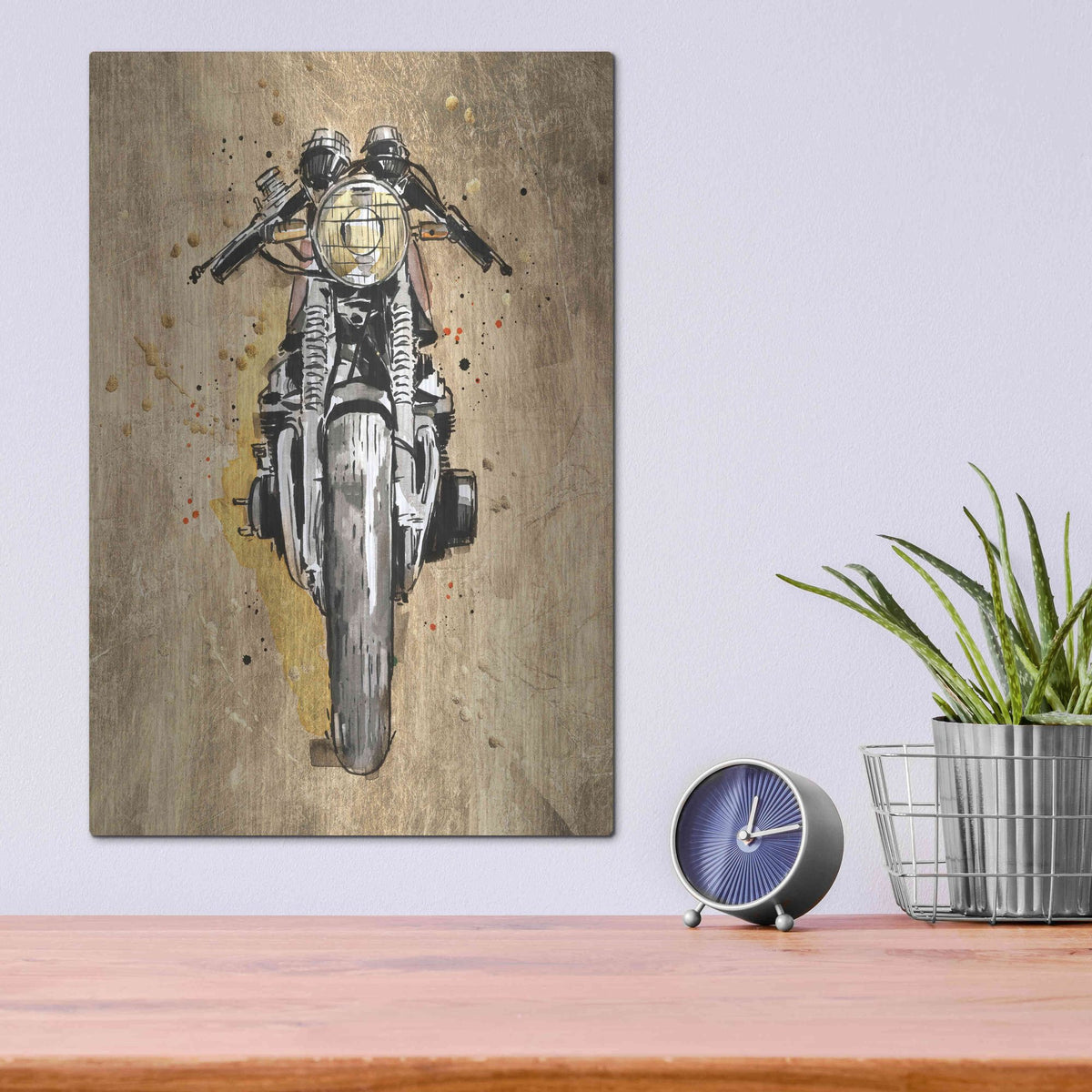 Luxe Metal Art 'Metallic Rider I' by Annie Warren, Metal Wall Art,12x16