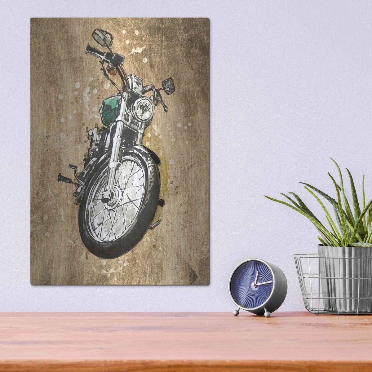 Luxe Metal Art 'Metallic Rider II' by Annie Warren, Metal Wall Art,12x16