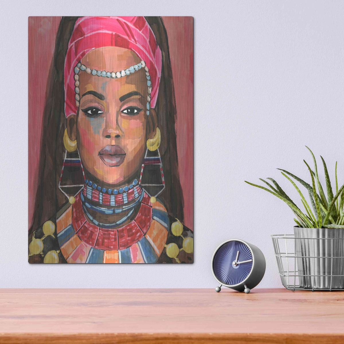Luxe Metal Art 'Ornament Empress II' by Annie Warren, Metal Wall Art,12x16