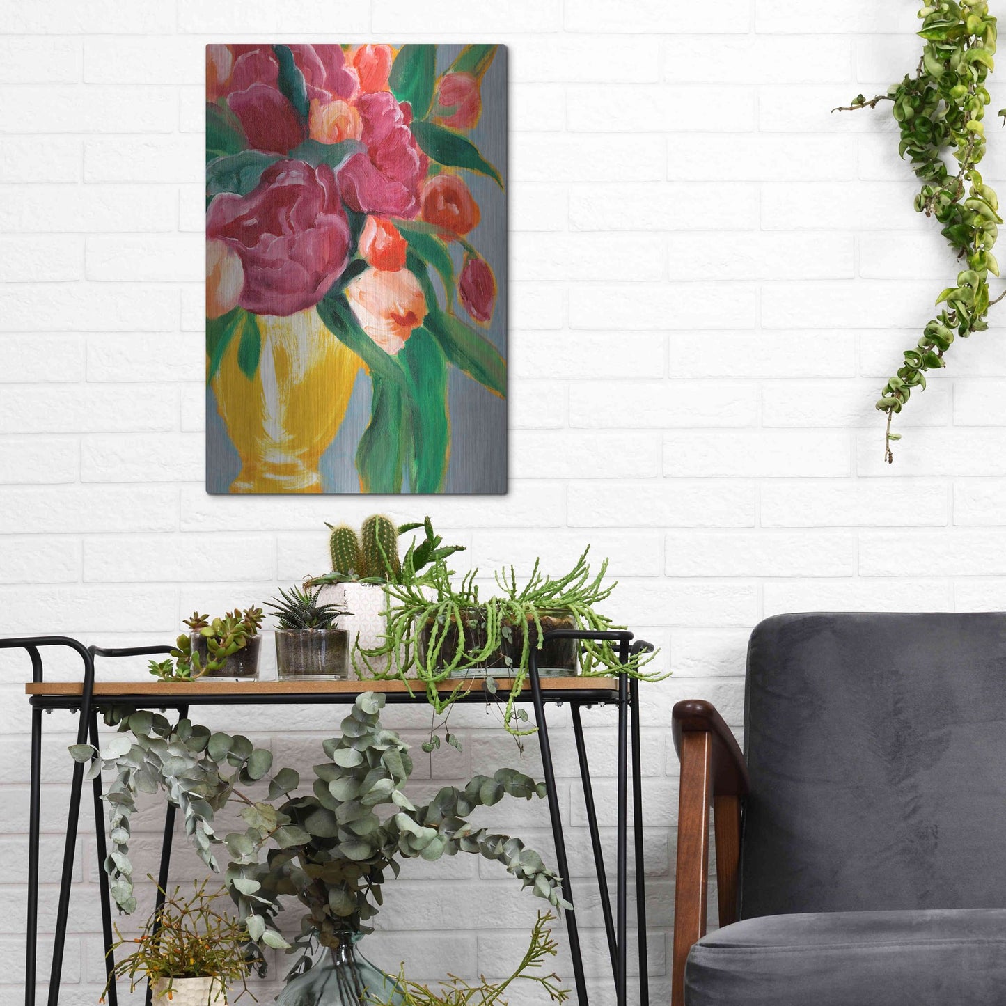 Luxe Metal Art 'Plush Harvest II' by Annie Warren, Metal Wall Art,12x16