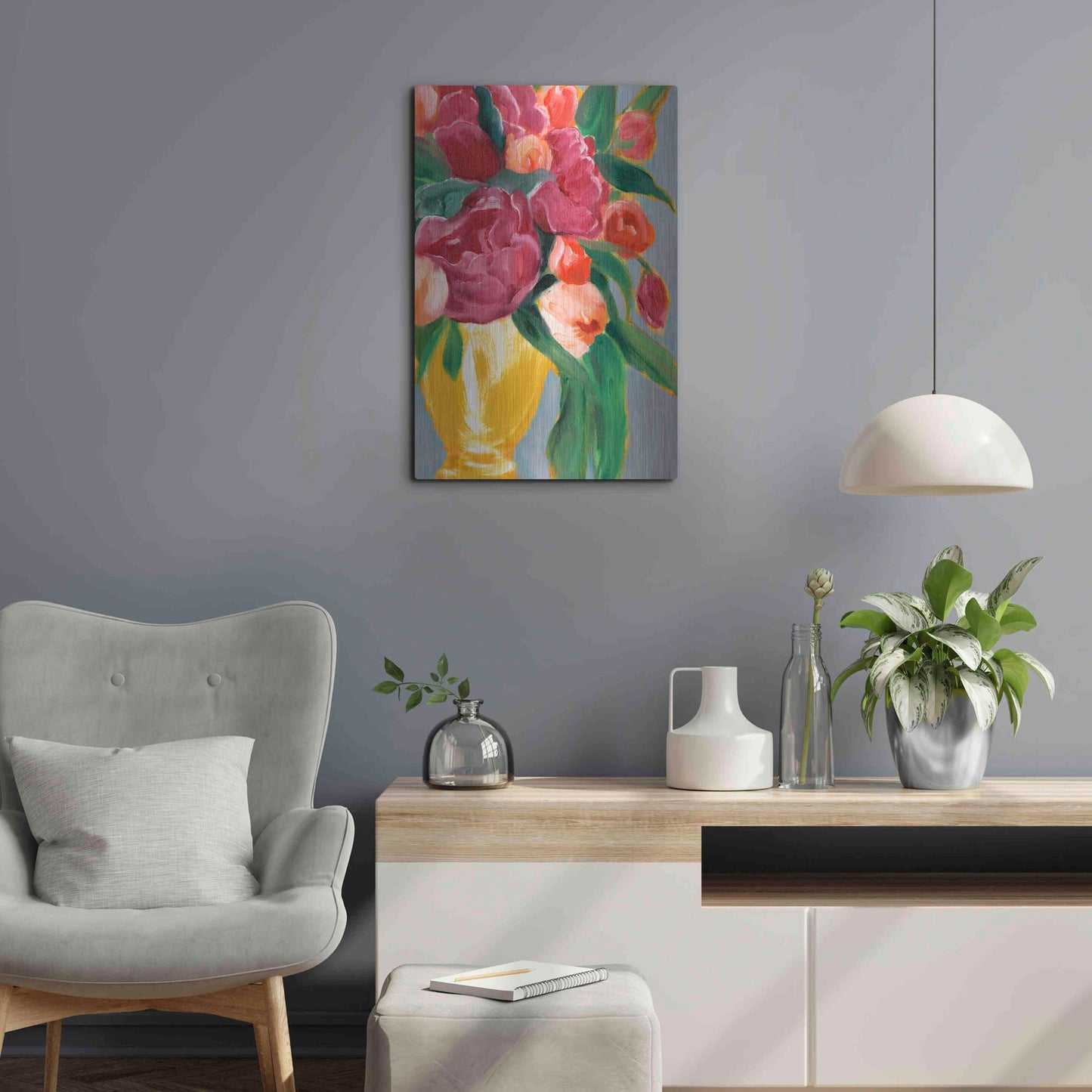 Luxe Metal Art 'Plush Harvest II' by Annie Warren, Metal Wall Art,16x24