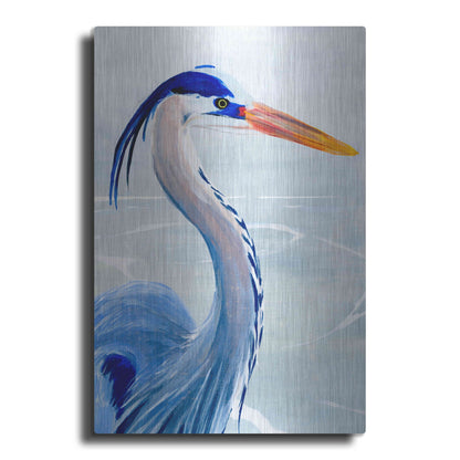 Luxe Metal Art 'Great Blue III' by Annie Warren, Metal Wall Art