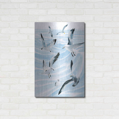 Luxe Metal Art 'Seagull Soiree II' by Annie Warren, Metal Wall Art,24x36