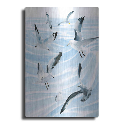 Luxe Metal Art 'Seagull Soiree II' by Annie Warren, Metal Wall Art