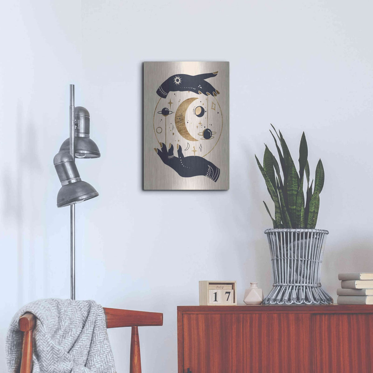 'Moon Hands I' by Annie Warren – Metal Wall Art, 16x24 room view