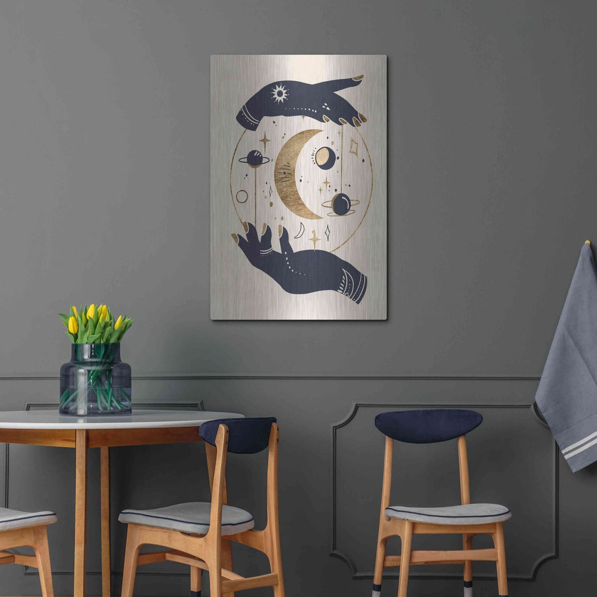 'Moon Hands I' by Annie Warren – Metal Wall Art, 24x36 room view