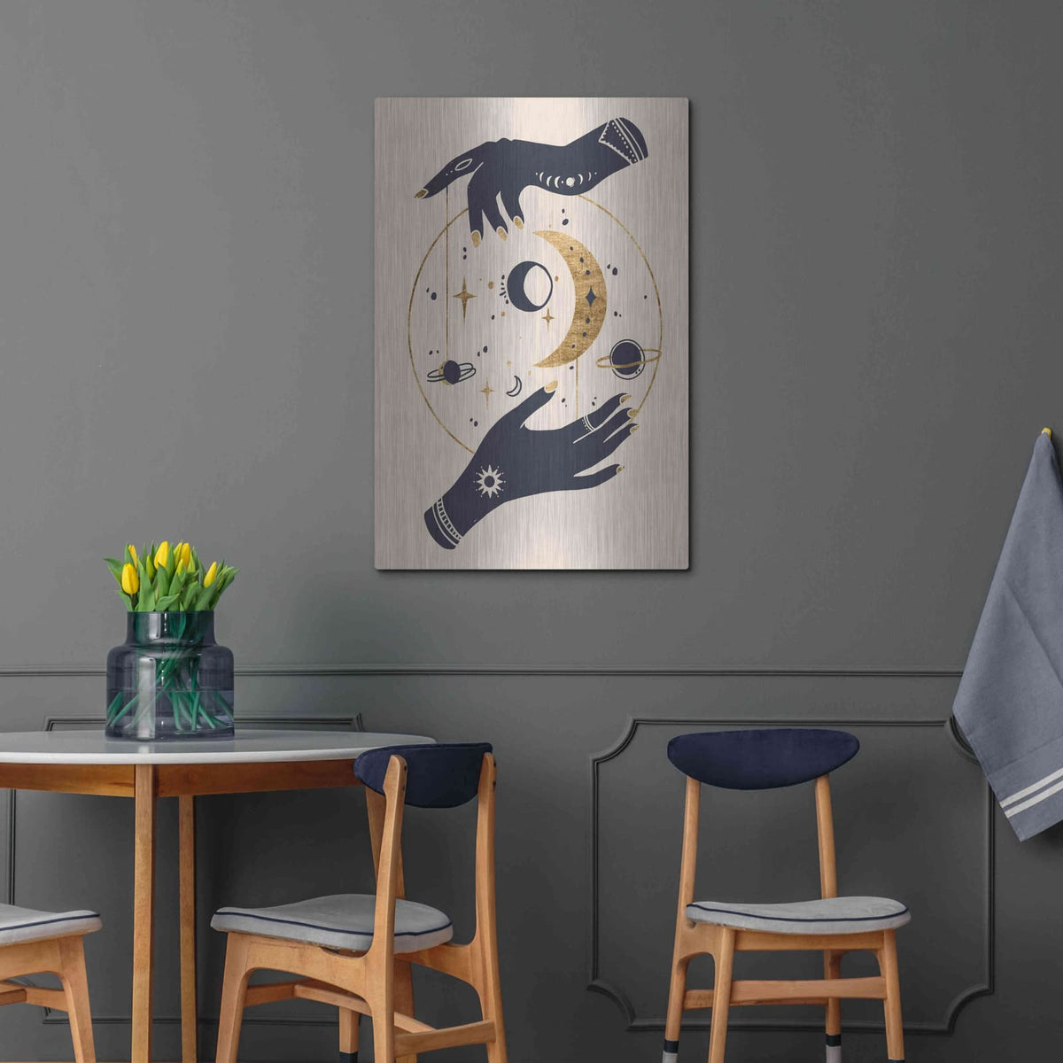 'Moon Hands II' by Annie Warren – Metal Wall Art, 24x36 room view