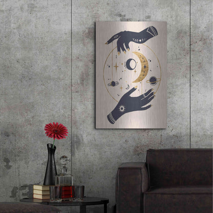 Luxe Metal Art 'Moon Hands II' by Annie Warren, Metal Wall Art,24x36