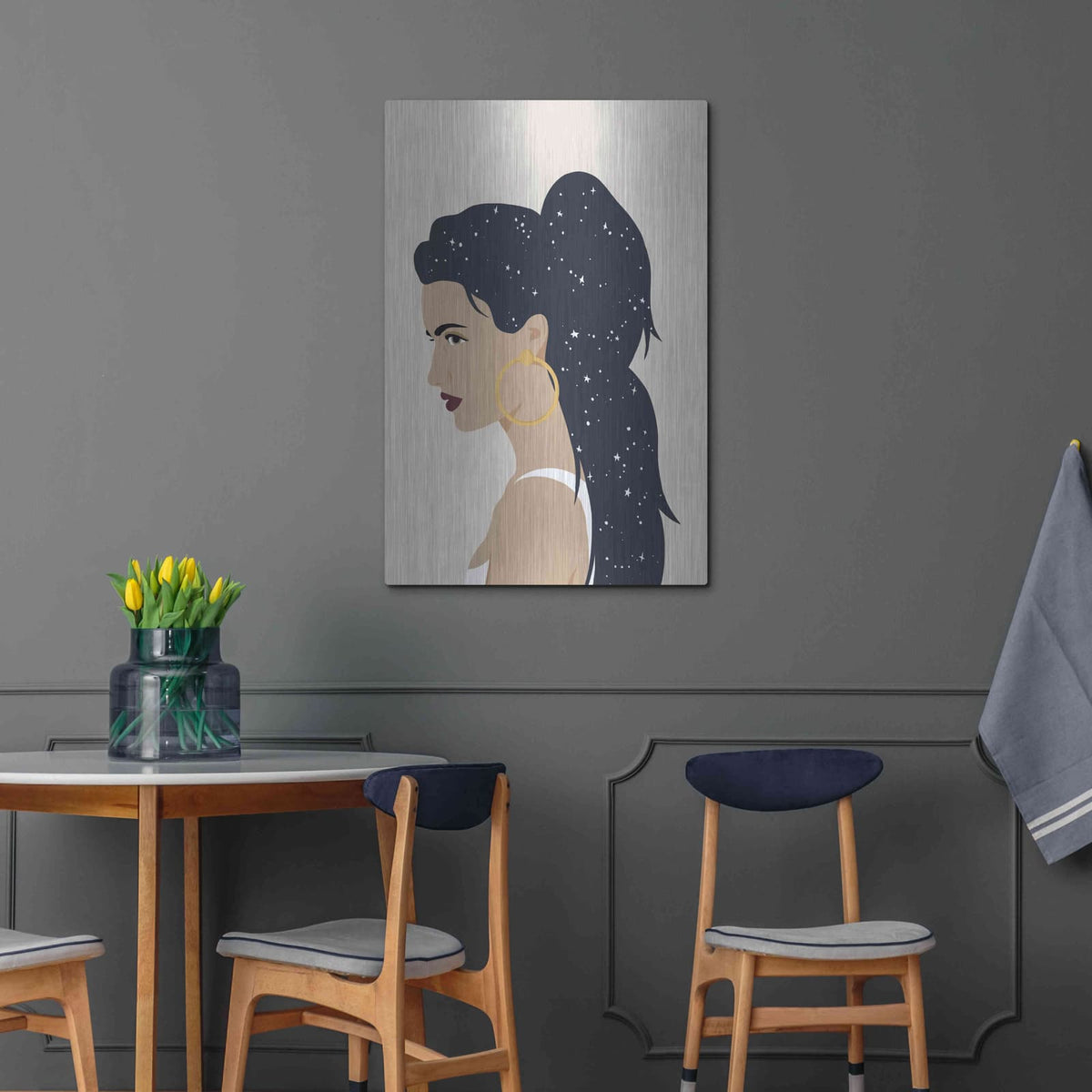 'Heavenly Hair III' by Annie Warren – Metal Wall Art, 24x36 room view