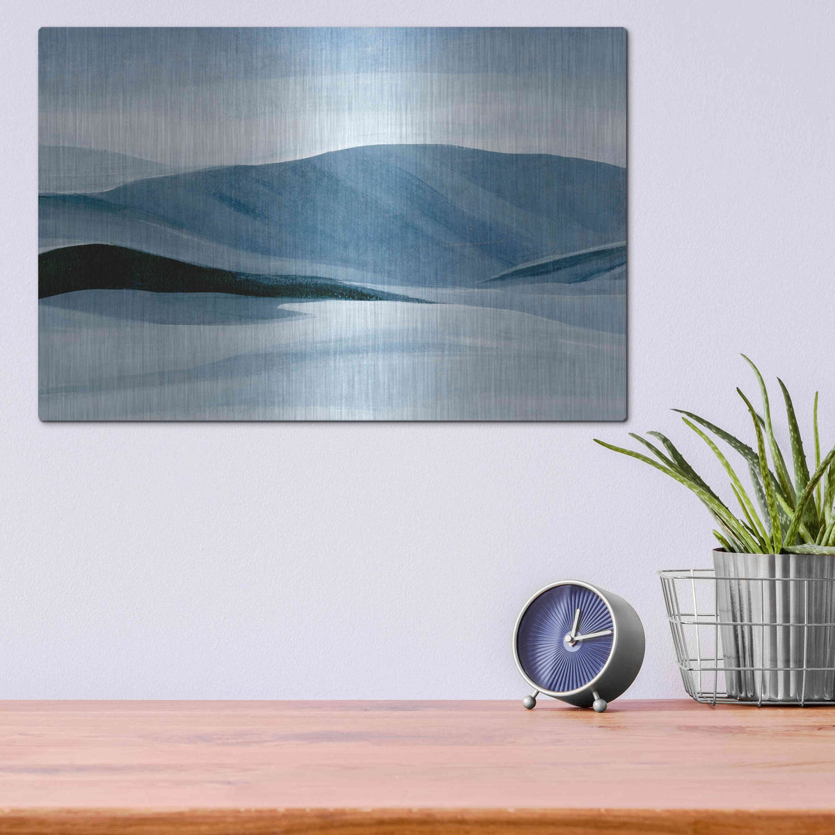 Luxe Metal Art 'Indigo Range I' by Annie Warren, Metal Wall Art,16x12