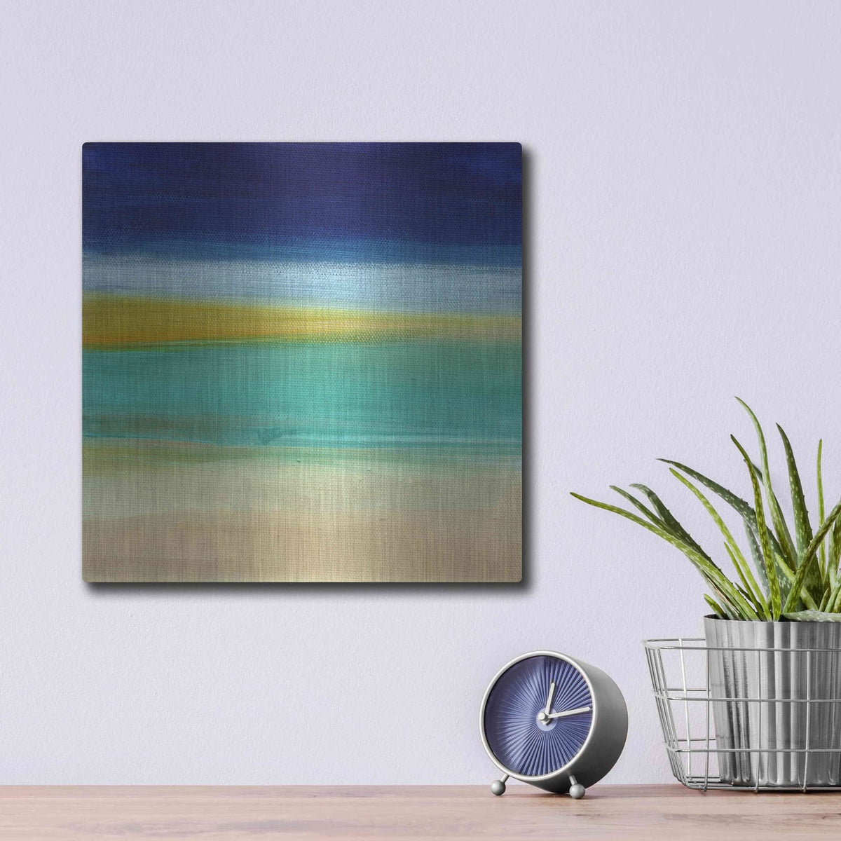'Beach II' by Linda Woods – Metal Wall Art, 12x12 room view