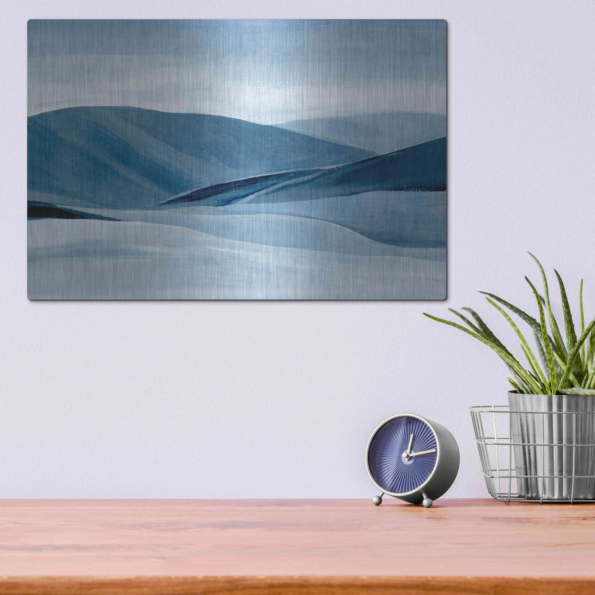 Luxe Metal Art 'Indigo Range II' by Annie Warren, Metal Wall Art,16x12