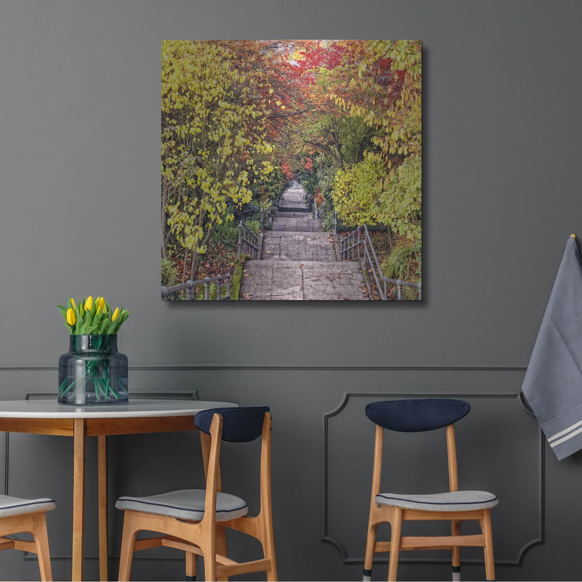 'Autumn Tunnel' by Colby Chester – Metal Wall Art, 36x36 room view