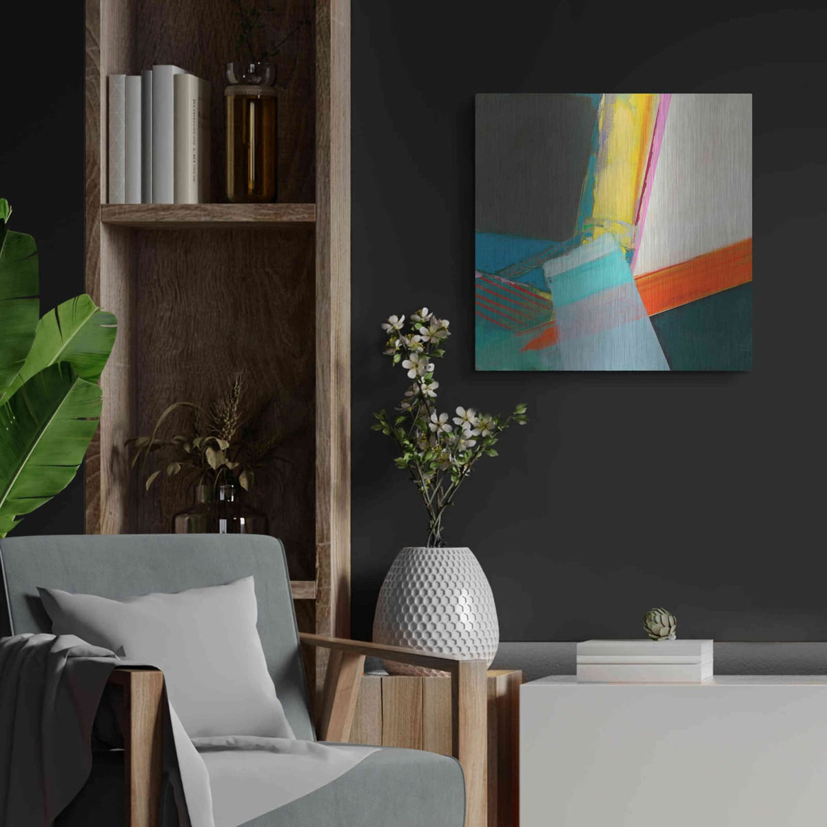 'Solidity II' by Jodi Fuchs – Metal Wall Art, 24x24 room view