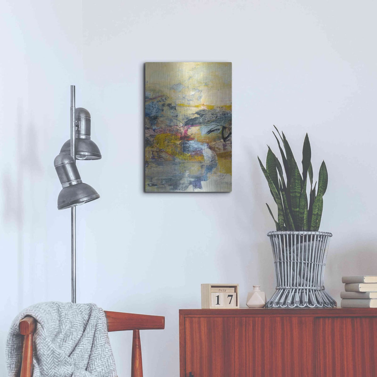'Textured Triptych II' by Jodi Fuchs – Metal Wall Art, 16x24 room view