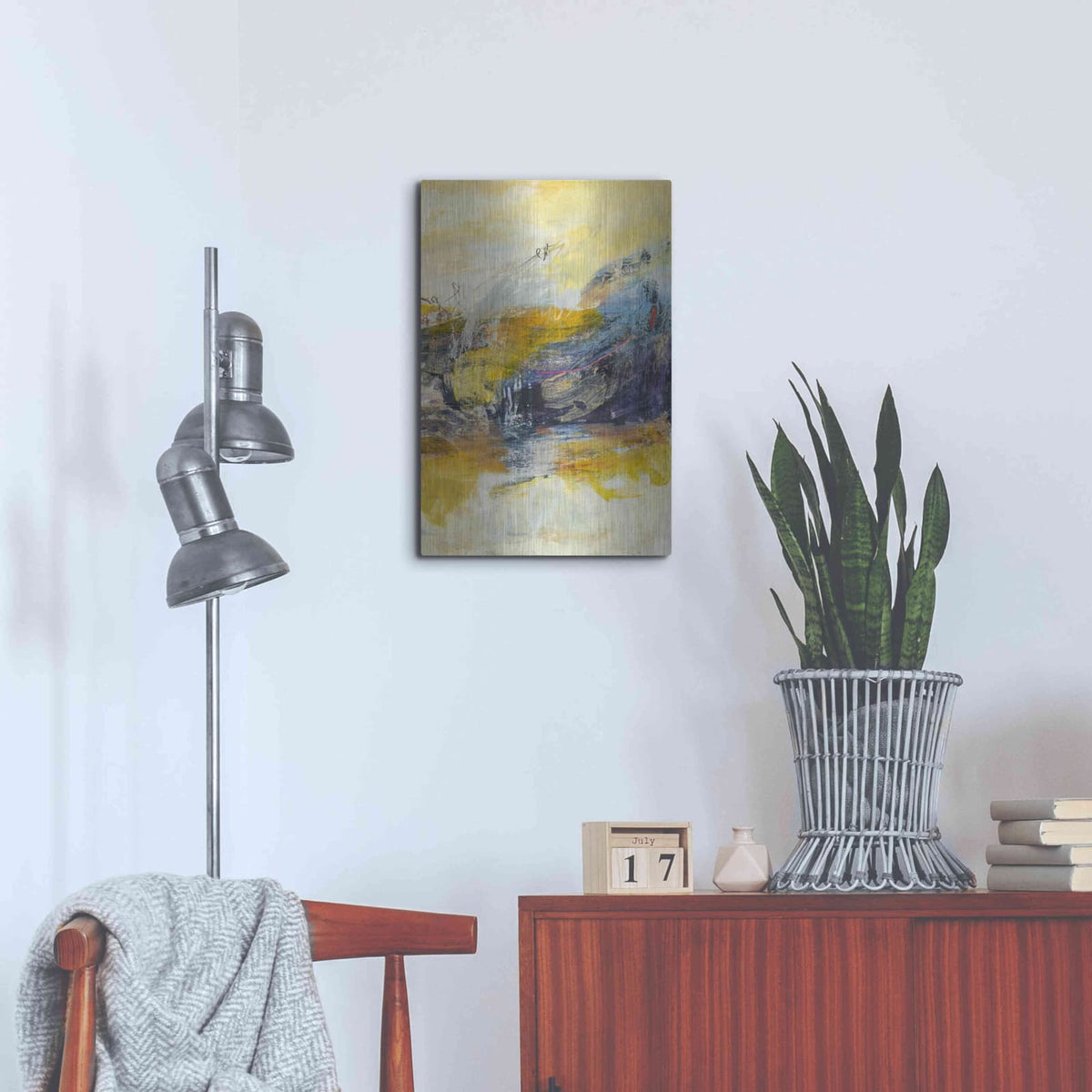 'Textured Triptych III' by Jodi Fuchs – Metal Wall Art, 16x24 room view