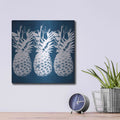 'Indigo Pineapple' by Linda Woods – Metal Wall Art, 12x12 room view