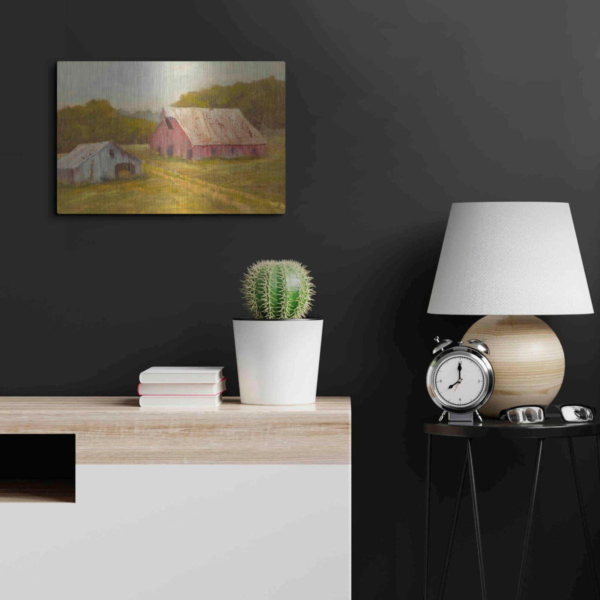 'Country Barns' by Marilyn Wendling – Metal Wall Art, 24x16 room view