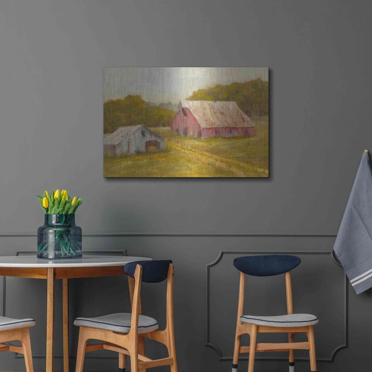 'Country Barns' by Marilyn Wendling – Metal Wall Art, 36x24 room view