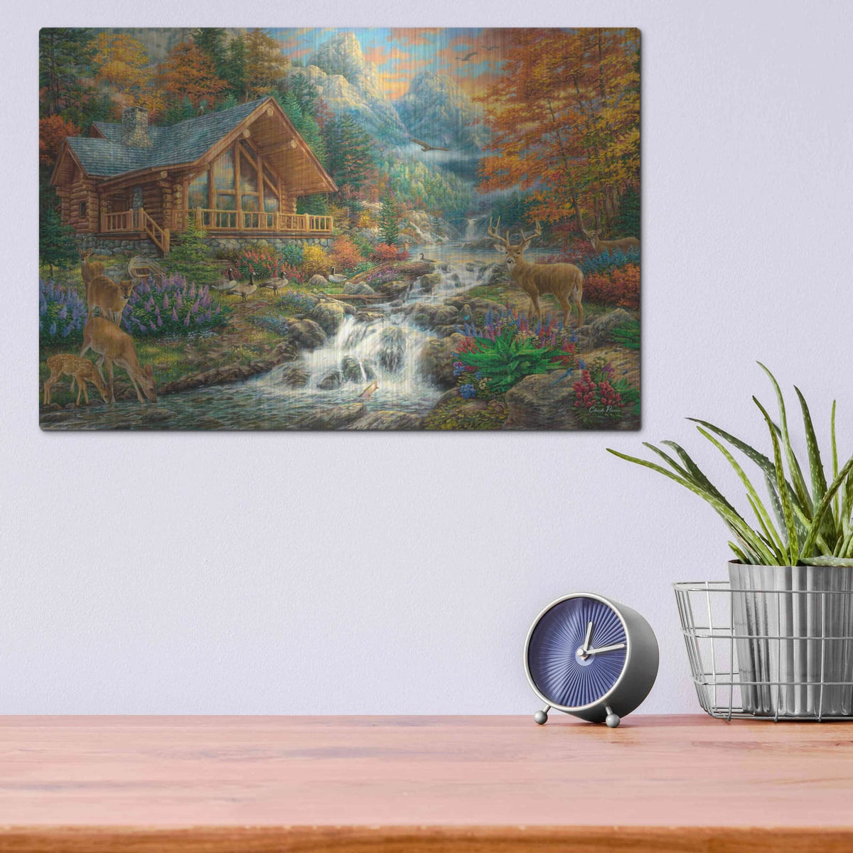 'Alpine Serenity' by Chuck Pinson – Metal Wall Art, 16x12 room view