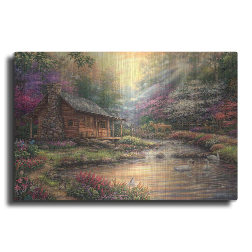 'Brookside Retreat' by Chuck Pinson – Metal Wall Art